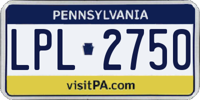 PA license plate LPL2750