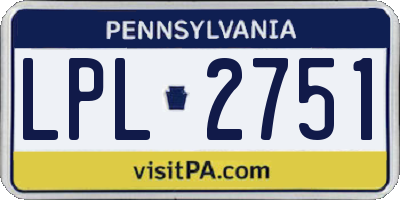 PA license plate LPL2751
