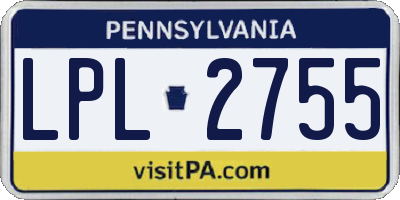 PA license plate LPL2755
