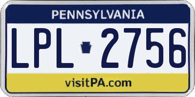 PA license plate LPL2756