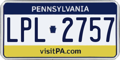 PA license plate LPL2757