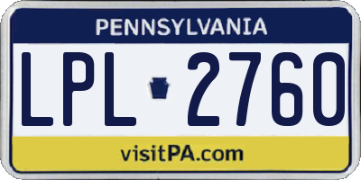 PA license plate LPL2760