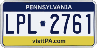 PA license plate LPL2761