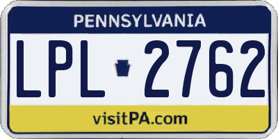 PA license plate LPL2762