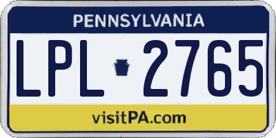 PA license plate LPL2765