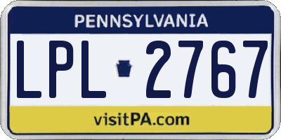 PA license plate LPL2767