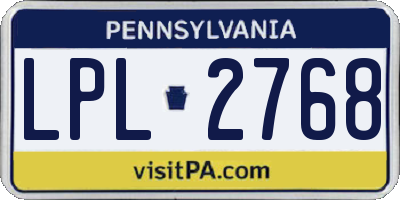 PA license plate LPL2768