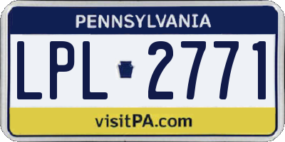 PA license plate LPL2771