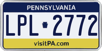 PA license plate LPL2772
