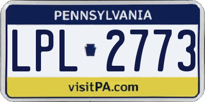 PA license plate LPL2773