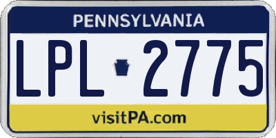 PA license plate LPL2775