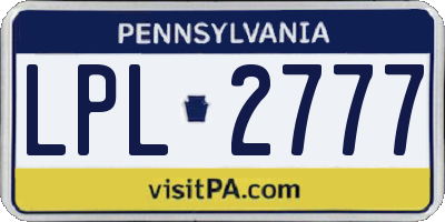 PA license plate LPL2777