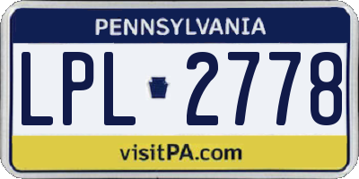 PA license plate LPL2778