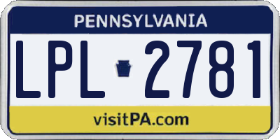 PA license plate LPL2781