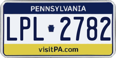 PA license plate LPL2782