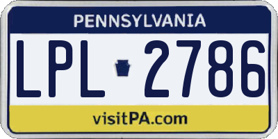 PA license plate LPL2786