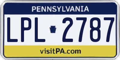 PA license plate LPL2787