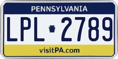 PA license plate LPL2789