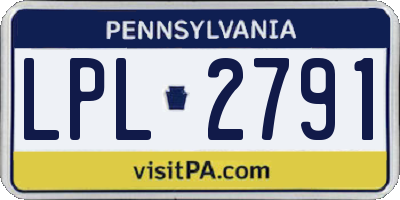 PA license plate LPL2791