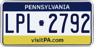 PA license plate LPL2792