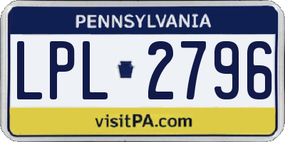 PA license plate LPL2796