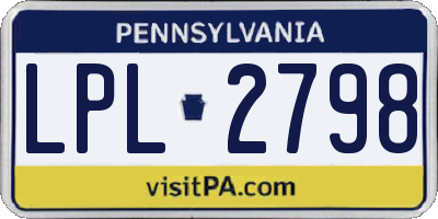 PA license plate LPL2798