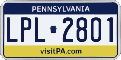PA license plate LPL2801