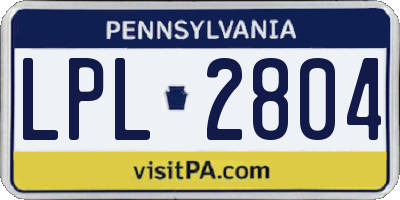 PA license plate LPL2804