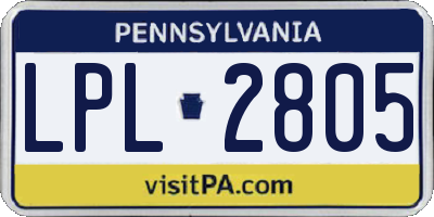 PA license plate LPL2805
