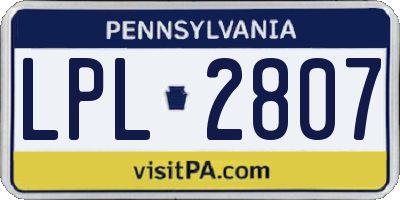 PA license plate LPL2807