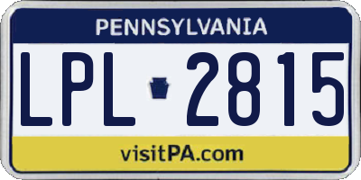PA license plate LPL2815