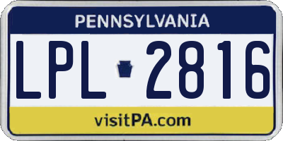 PA license plate LPL2816