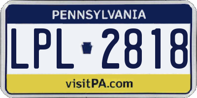 PA license plate LPL2818