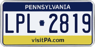 PA license plate LPL2819