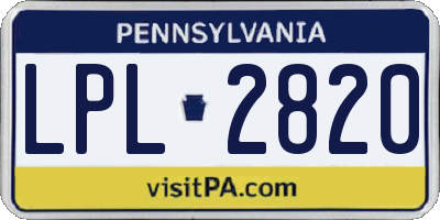 PA license plate LPL2820