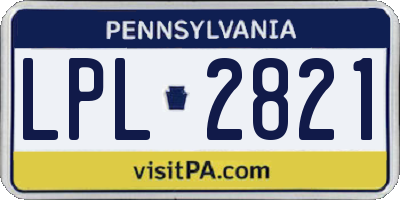 PA license plate LPL2821