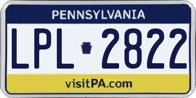 PA license plate LPL2822