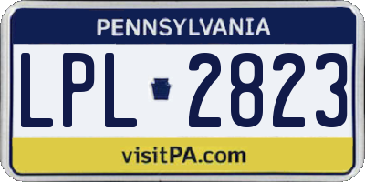 PA license plate LPL2823