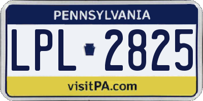 PA license plate LPL2825