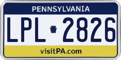 PA license plate LPL2826