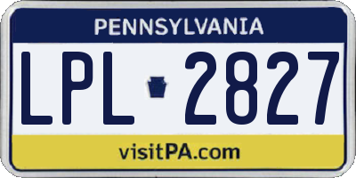 PA license plate LPL2827