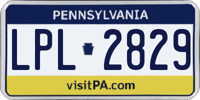PA license plate LPL2829
