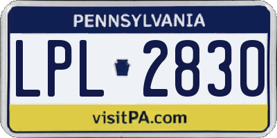 PA license plate LPL2830