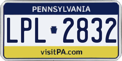 PA license plate LPL2832