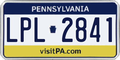 PA license plate LPL2841