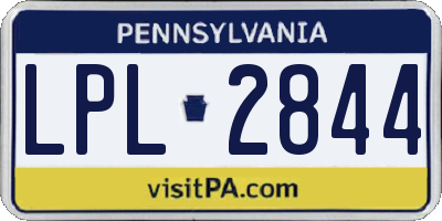 PA license plate LPL2844