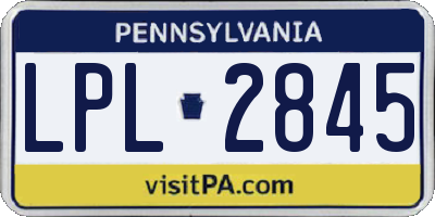 PA license plate LPL2845