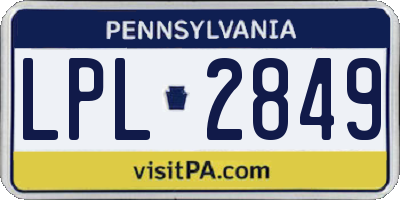 PA license plate LPL2849