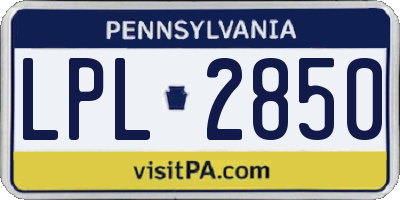PA license plate LPL2850
