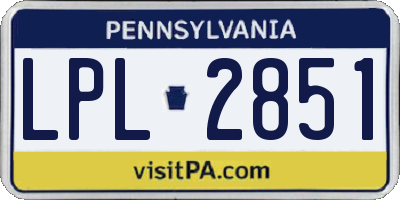PA license plate LPL2851